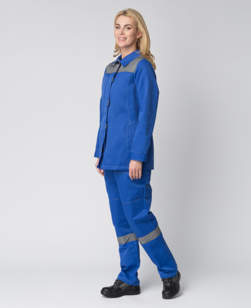 Костюм ВЕСНИС-1 СОП женский с БР (васильковый/серый)