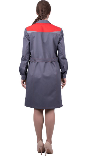 Халат RONTA HL8 женский (т.серый/красный)