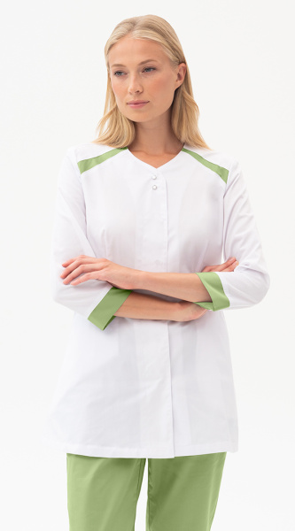 Костюм МИРАЖ женский с БР (белый/св.зеленый)