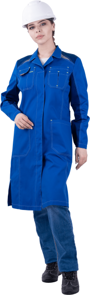 Халат ТУРБО SAFETY женский (василек/синий)