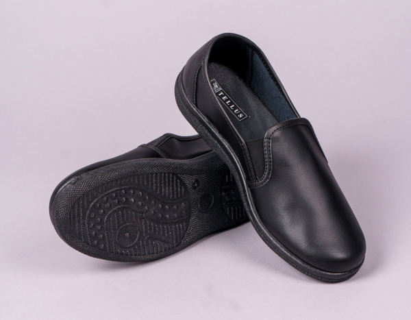 Туфли мужские нат.кожа ПВХ (черный)