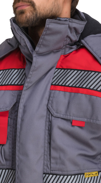 Куртка RONTA KR585 зимняя с СОП (т.серый/красный/черный)