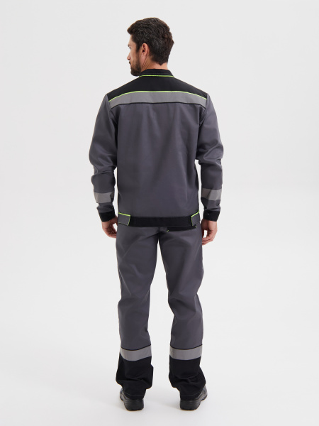 Костюм СИСТЕМА с БР (т.серый/черный/лимонный)