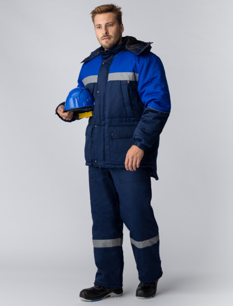 Костюм БАРРИК-2 СОП зимний с ПК (т.синий/васильковый)