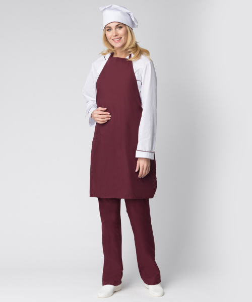 Костюм ГУРМАН женский (белый/бордовый)