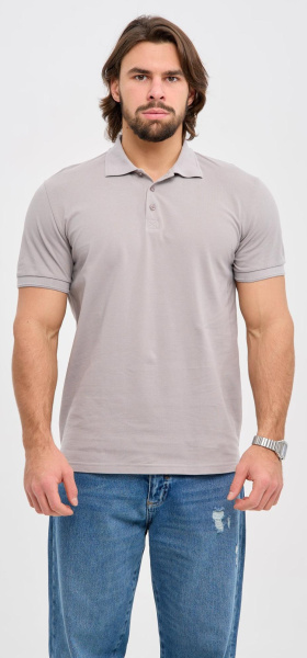 Рубашка-поло с коротким рукавом (серый)