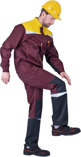 Костюм КМ-10 ЛЮКС с ПК (бордовый/желтый/черный)