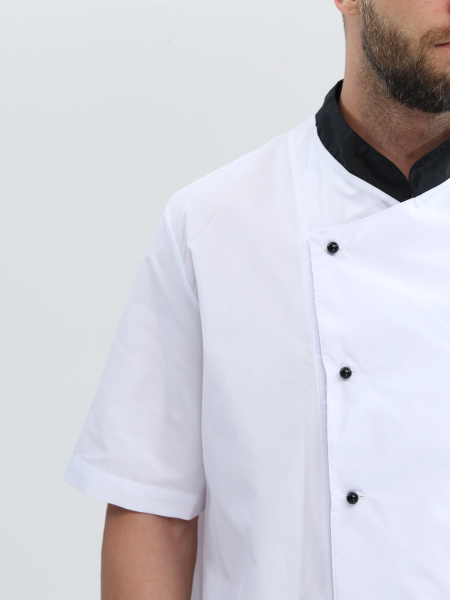 Костюм повара ШОКОЛАД с коротким рукавом (черный/белый)