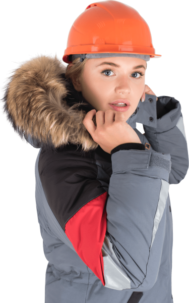 Куртка ХАЙ-ТЕК женская зимняя (серый/красный/черный)