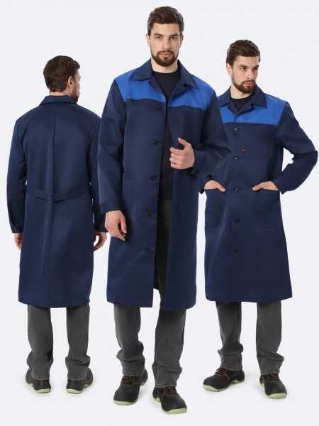 Халат ЛИГОР (т.синий/васильковый)