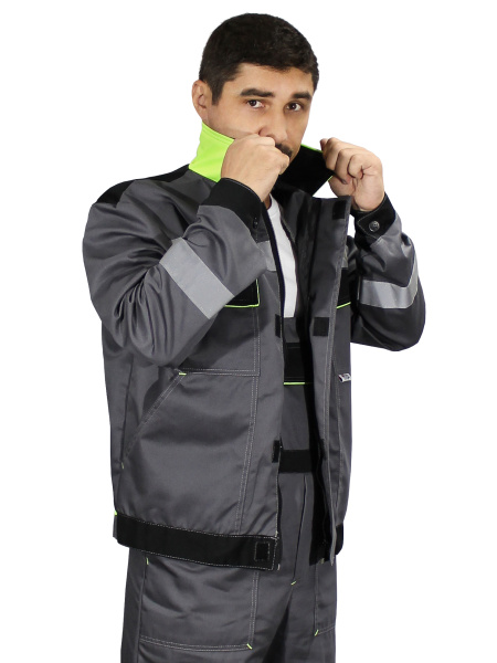 Костюм СИСТЕМА с СОП с ПК (т.серый/чёрный/лимонный)