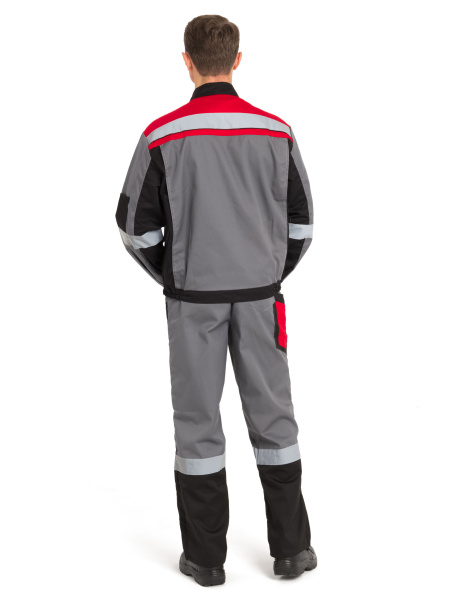 Костюм ВИВАТ с СОП с П/К (серый/черный/красный)