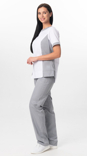 Костюм ГРАЦИЯ женский с БР (серый/белый)