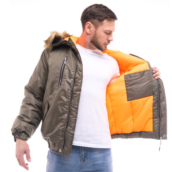 Куртка АЛЯСКА зимняя короткая (хаки)