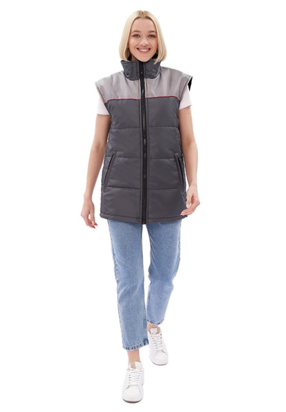 Жилет ФАВОРИТ зимний (т.серый/св.серый)