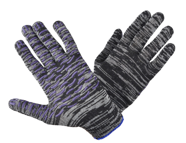 Перчатки х/б ЛЮКС Березка ПВХ-волна 10кл ОТГРУЗКА КРАТНО 10 ПАР