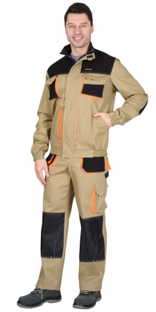 Костюм СИРИУС-МАНХЕТТЕН с БР (песочный/оранжево-черный)