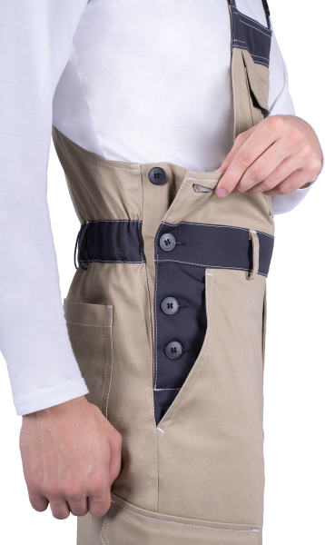 Полукомбинезон ТУРБО SAFETY (бежевый/т.серый)