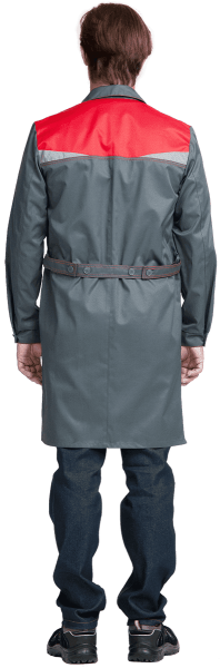 Халат КМ-10 ЛЮКС (серый/красный)