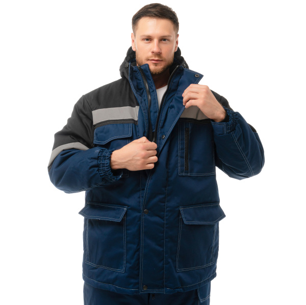 Костюм ЭДЕЛЬВЕЙС зимний с БР (т.синий/черный)