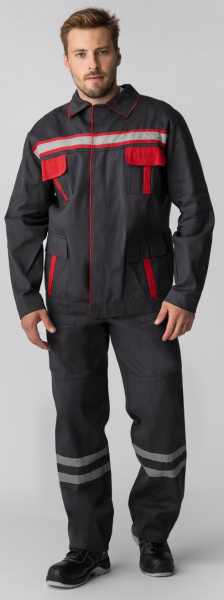 Костюм ИТРОРИС-1 СОП с БР (т.серый/красный)