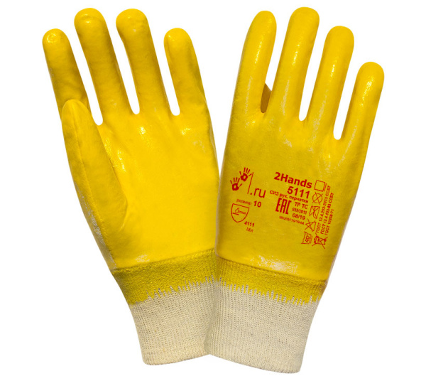 Перчатки 2HANDS LIGHT 5111 с полным нитриловым покрытием, облегченные (резинка)