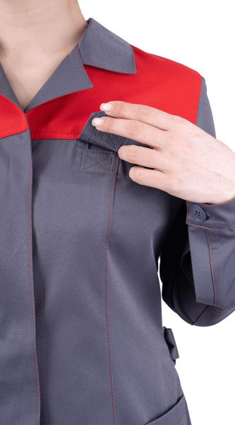 Халат RONTA HL8 женский (т.серый/красный)