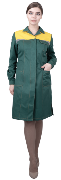 Халат КМ-10 ЛЮКС женский (зеленый/желтый)