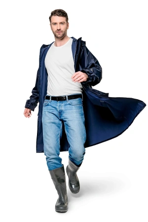 Плащ влагозащитный РЕЙН ПЭ/ПВХ (синий)