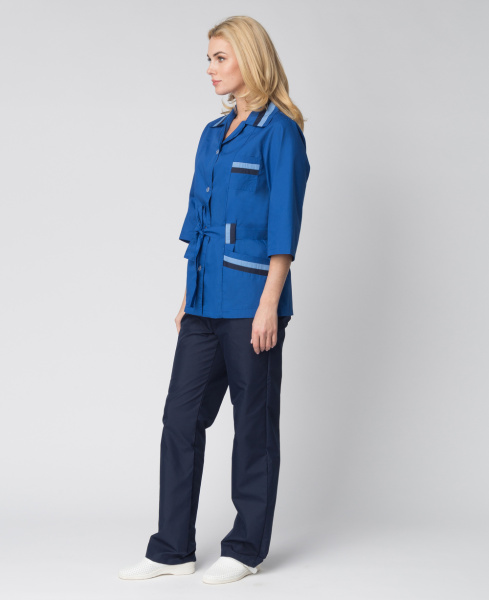 Костюм ЛИРА женский с БР (васильковый/т.синий)