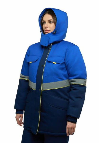 Костюм СЕВЕРНАЯ ШИРОТА женский зимний с ПК (синий/васильковый)