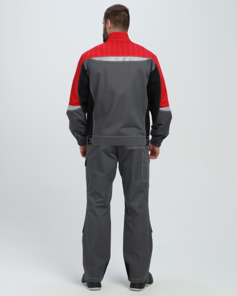 Костюм ВЕКТРОН-1 СН МВО с БР (серый/черный/красный)