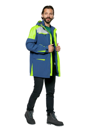 Куртка ТИЗЕР (т.синий/светло-серый/неон)