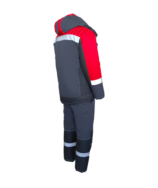 Костюм ЮКОН-МЕМБРАНА зимний с БР (т. серый/черный/красный)