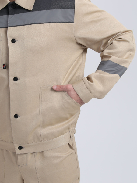 Костюм ЛИГОР-1 СОП с БР (бежевый/т.серый)