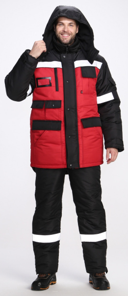 Костюм БЕРКУТ зимний с ПК (черный/красный)