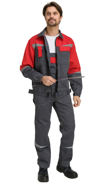 Костюм RONTA KS591 с ПК (т.серый/красный)
