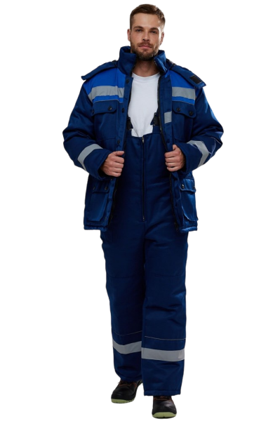 Костюм БУРЯ (Буран) зимний с ПК (т.синий/васильковый)