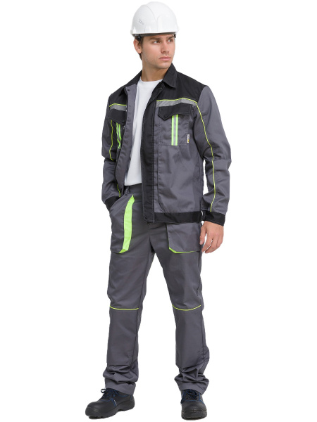 Костюм RONTA KS806 с БР (т.серый/черный/лайм)