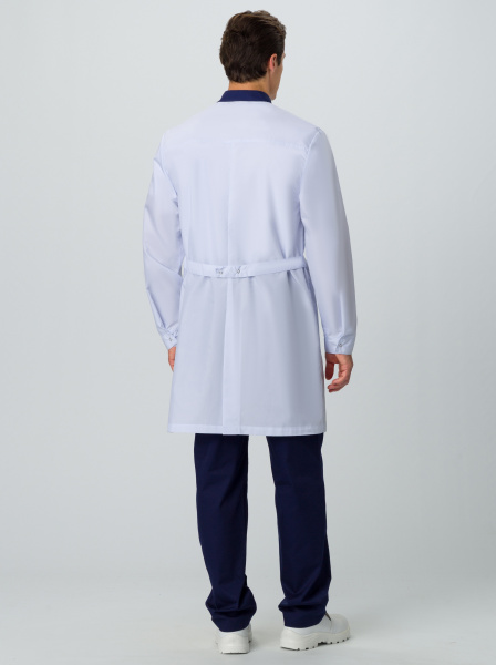 Халат СИМПЛ-001 MEDLINE (белый/т.синий)