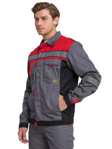 Костюм RONTA KS262 СОП с ПК (т.серый/красный/черный)