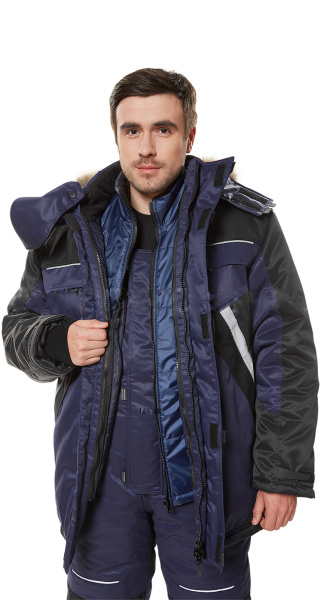 Костюм ПОЛЯРНИК с ПК зимний (синий/черный)