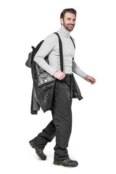 Куртка ЕНИСЕЙ зимняя с фольгированной подкладкой (серый/черный)