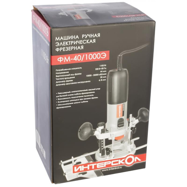 Фрезер ИНТЕРСКОЛ ФМ-40/1000Э 440.1.0.00 1100Вт раб.ход 44мм 25500об/мин