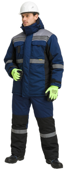 Костюм RONTA KS581 зимний с СОП (т.синий/серый/черный)