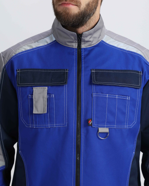 Костюм ВЕКТРОН-1 с БР (васильковый/т.синий/серый)