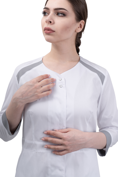 Халат МИРАЖ (белый/серый)