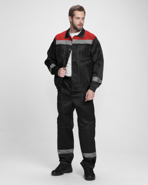 Костюм ЛИГОР-1 СОП с БР (черный/красный)