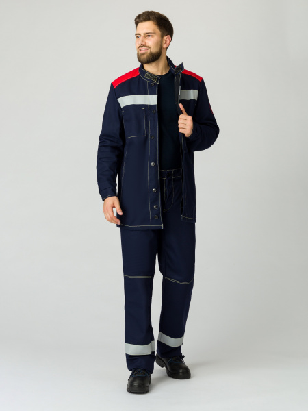 Костюм сварщика РМ 1 кл.защиты (т.синий/красный)
