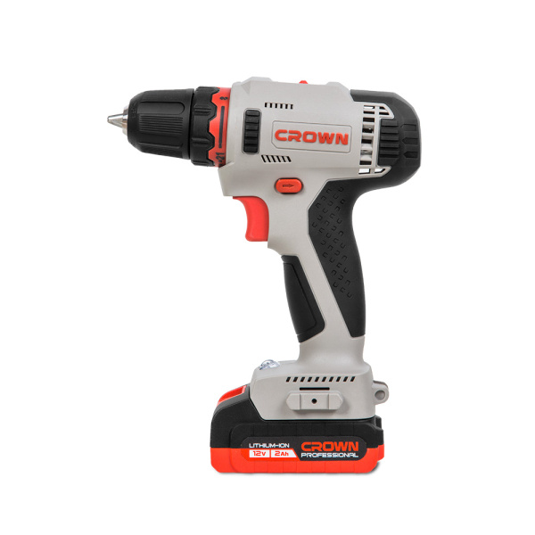Аккумуляторный шуруповерт CROWN CT21081H-2 BMC 12В Li-ion 2х2,0Ач 380/1260об/мин